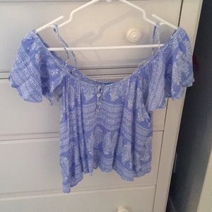 Tank with off the shoulder sleeves